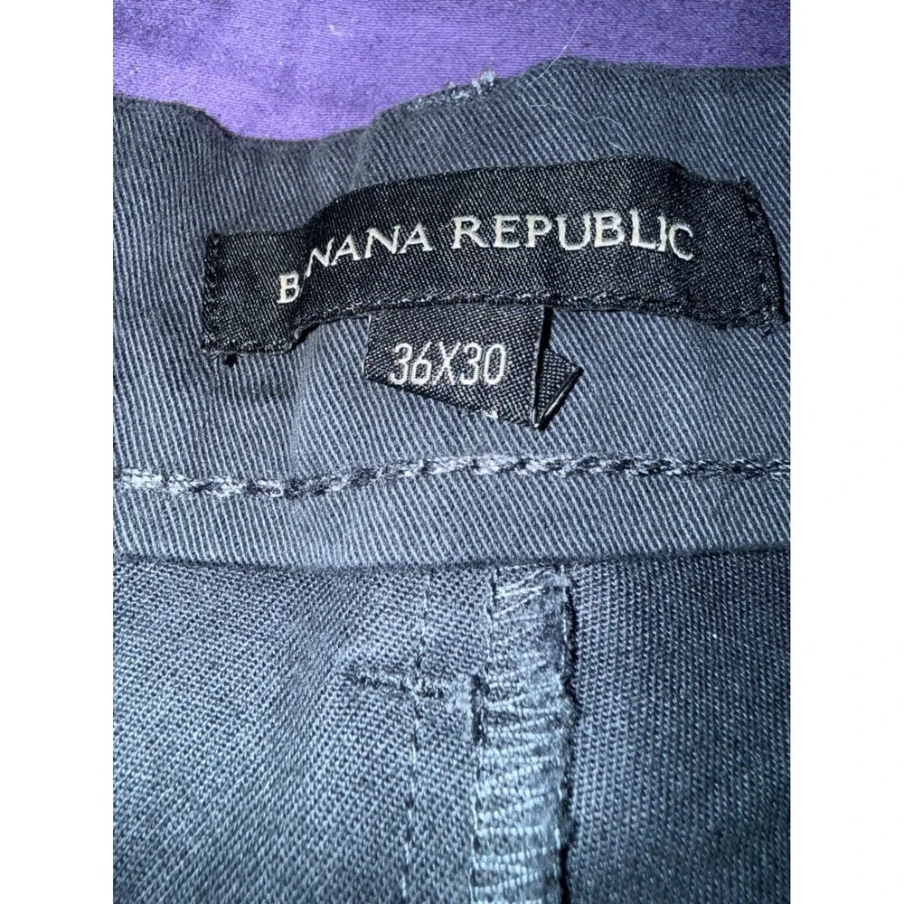 Banana Republic White Pants Mens 36x30 Dark Gray Cotton Factory Stretch EUC